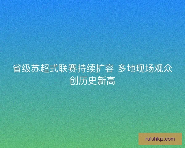 省级苏超式联赛持续扩容 多地现场观众创历史新高