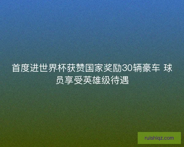 首度进世界杯获赞国家奖励30辆豪车 球员享受英雄级待遇